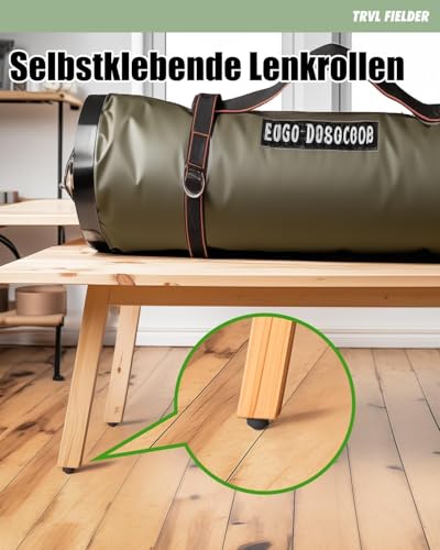 TRVL FIELDER Selbstklebende Lenkrollen, 360° schwenkbare Räder für Möbel, 1\ Stahl-Universalrad, 28 LBS Tragfähigkeit pro Rad, Niedrigprofil-Rolle für Büro-Küchengeräte-Lagerbehälter (8 PCS, schwarz)