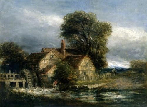 Toile le vieux moulin David Cox 60x90cm pour décoration murale de salon