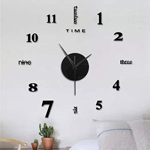 LAJI Fashion Frameless Wall Mute Clock DIY 3D Mirror Surface Wall Sticker Home Office Decorï¼ˆFully expanded Size ï¼šAbout 50 cmï¼‰