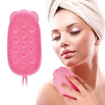 LIMCHEF Soft Silicone Soap Cover Foaming Shower Sponge Cleaning Body Massage Gloves For Body Brush Unisex Good for Health Beauty Ultra-Soft Scrubber for Shower Exfoliating (Number of items 2)