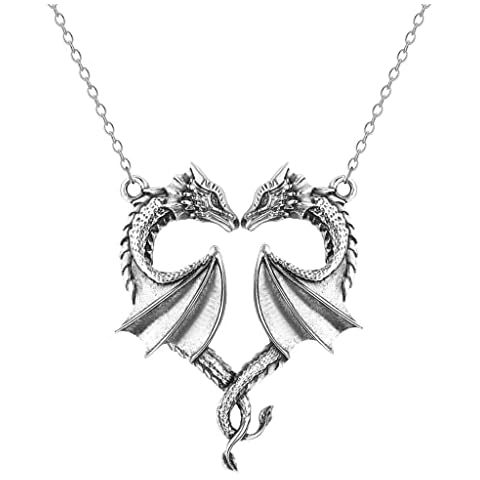 Qsvbeeqj Pendant Necklaces Jewelry Dragon Pendant Necklaces Chain Choker Necklaces Birthday Gifts Dragon Necklaces Alloy Cover