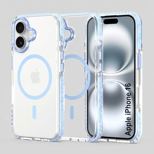 Image of Zapcase Crystal Clear Back case for iPhone 16 | PC Back | TPU Bumper with Inner Rubber Grip | Metal Camera Guard Bezel | Metal Buttons | Scratch Resistant Cover | 2 Layer Edge Protection | Light Blue