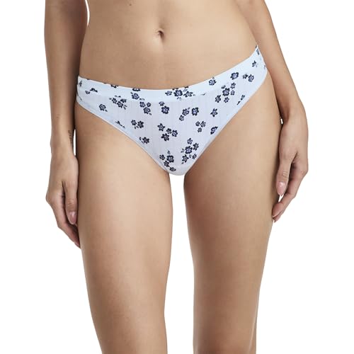 Jockey Women's Underwear Light & Airy Thong, Blue Floral, 2XL
