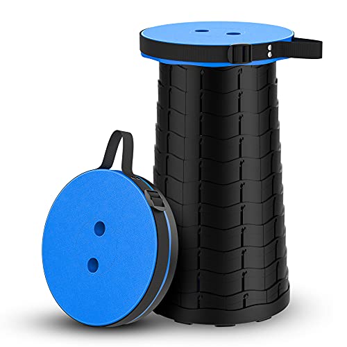 Molafi Telescoping Camping Stool, Collapsible Portable Stool, Adjustable Folding Stool For Shop Fishing Hiking Bbq Gardening, Max Load 557 Lbs (Blue) #TOP21
