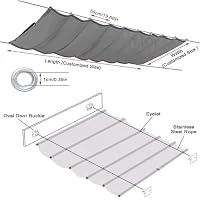 Einziehbares Wellen-Sonnensegel, Wasserdicht UV-beständig Sonnenschutz Überdachung Mit Montagesatz Für Den Außenbereich Pergola Garten Wintergarten Terrasse(Off-White) – Ansicht 2
