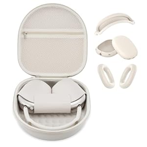 3 in 1 Hülle Cover Und Tragetasche für Apple Airpods Max Kopfhörer, Anti-Kratz-Ohrpolster/Ohrmu... Case Zubehör für Apple Airpod Max (Sternenlicht Etui & Silikonhülle)