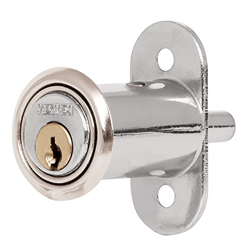 Catálogo de Cerraduras de muebles los 10 mejores. 41 Hermex CM-20C, Cerradura para mueble tipo botón, modelo 20, acabado en cromo