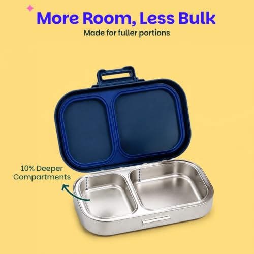 Image of Basil Bento Ace 2C Steel Lunch Box - Classic Blue