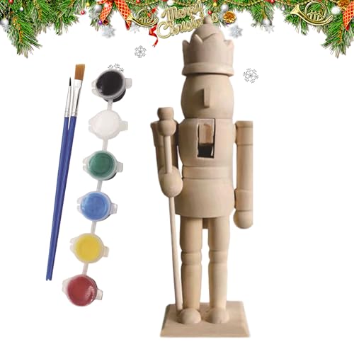 Liakyunf Holz Nussknacker Mal Set – DIY Weihnachtsdeko Bastelkit Mit...