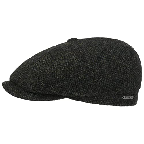 Stetson Hatteras Shetland Wool Flat Cap Lined Cotton Men Fall Winter Olive