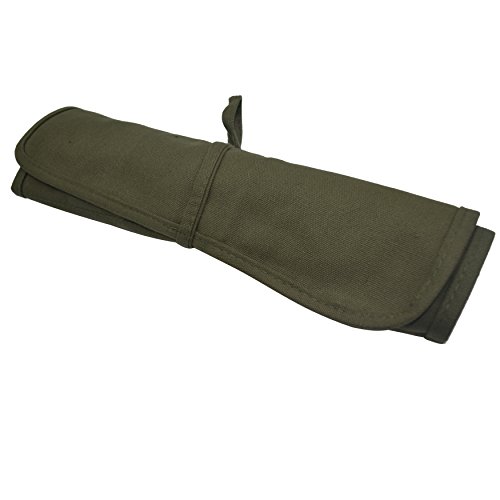 Omonic 22 Slots Roll-Up Canvas Pencil Bag For Artist Watercolor Oil Paint Brush Organize, Tools, Pen, Pencil Caligraphy Brush Holder 18"X14" - Green #TOP3