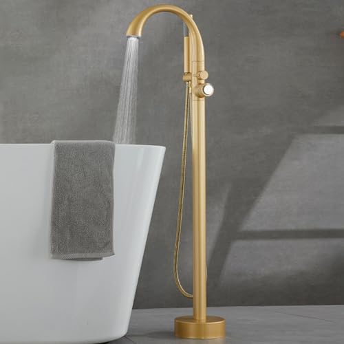 Mitigeur bain douche sur pied noir monocommande eau chaude et froide avec douchette