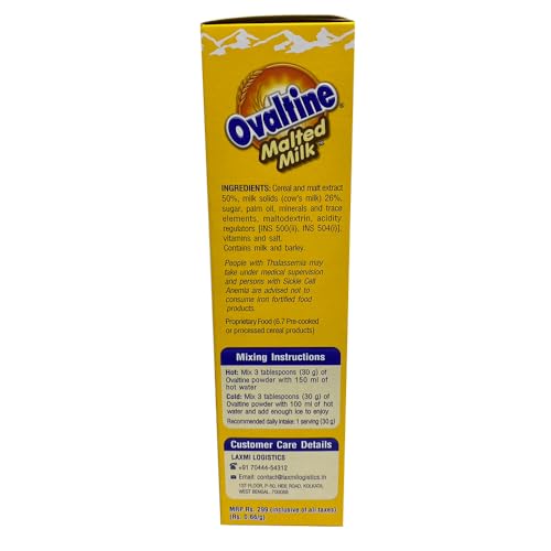 Image of OVALTINE Malted Health Drink Milk Powder, Health Choco Drink for Kids & Adults, Nutrition Vitamins & Minerals, Malted Milk 450g BIB+ Malted Choco 450g BIB (Pack of 2)