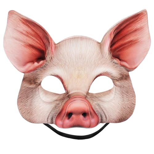 Masque de cochon réaliste en EVA robuste demi-visage pour déguisement et cosplay