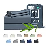 Tafts Queen Sheets Set, Pure 100% Viscose derived from Bamboo Bed Sheets Set, Luxuriously Soft, Silky, Cooling Sheets, Double Stitched, Lifetime Quality Promise (Slate Blue)