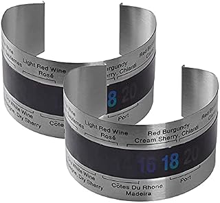 2 Pcs Stainless Steel Wine Thermometers Bracelet Thermometers with LCD Display Wine Red Wines Bracelet Temperature Sensors for Winemaking