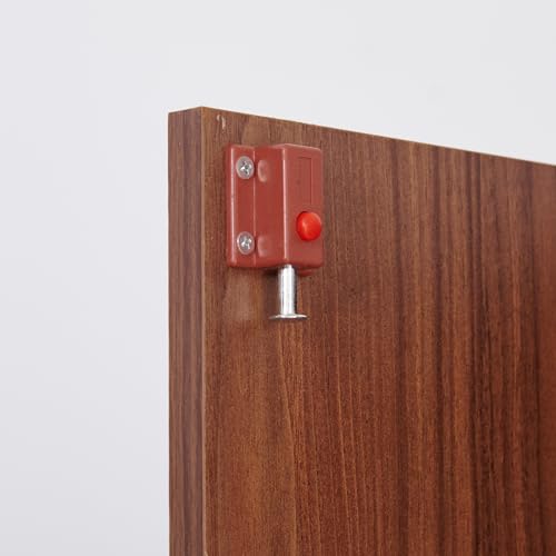 Image of Home Centre | Helios Alton 3-Door Wardrobe with Mirror | Full Length Mirror for Home | Engineered Wood | Walnut | 1 Year Warranty