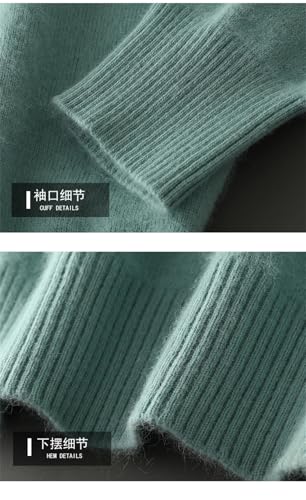 Hamthuit Men's Loose Fit Long Sleeve Sweater V Neck Dress Sweater Thick Bottom Knitted Sweater Loose Warm Pullover4