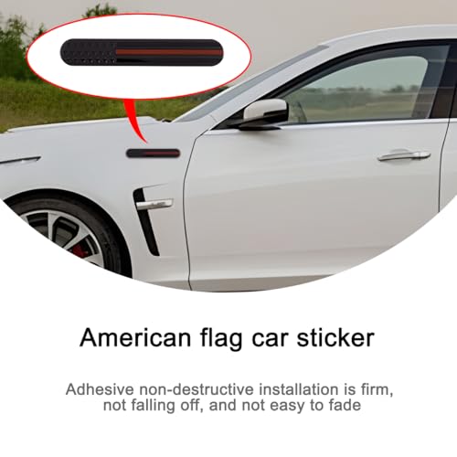 Image of Bittwee American Flag Emblem Car Stickers, Reflective Stripe Embossed 7D Metal USA Flag Decal, US Patriotic Automotive Decor Universal for SUV Truck RV Motorcycle