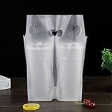 Clear Handle Drink Drinking Poly Plastic Packaging Bags,Drink Carriers for Delivery Take Out Cup Hol