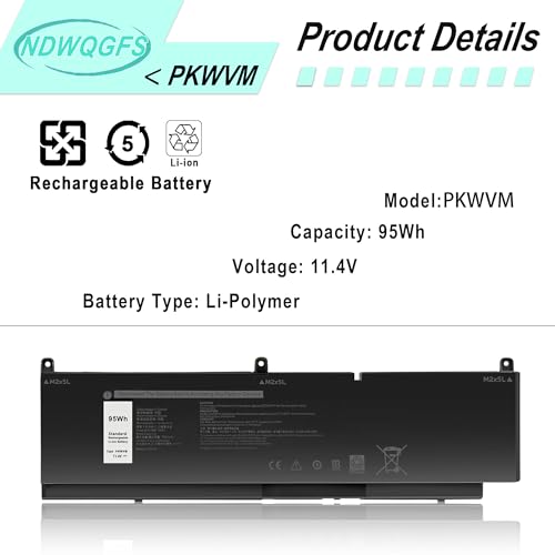 Image of Notebook Battery PKWVM for Dell Precision 7550 7560 7750 7760 Mobile Workstation Series C903V Battery for TouchSmart 680 670 690