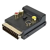 Adaptador Dexlan - Adaptador euroconector macho/hembra 3 x RCA + S-Vídeo Interruptor de señal entrada/salida