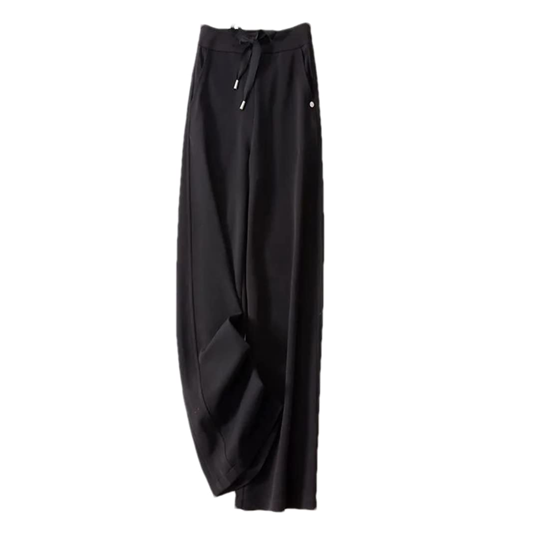 Hndudnff Womens High Waist Bow Tie Straight Leg Pants Loose Casual Drape Wide Leg Pants