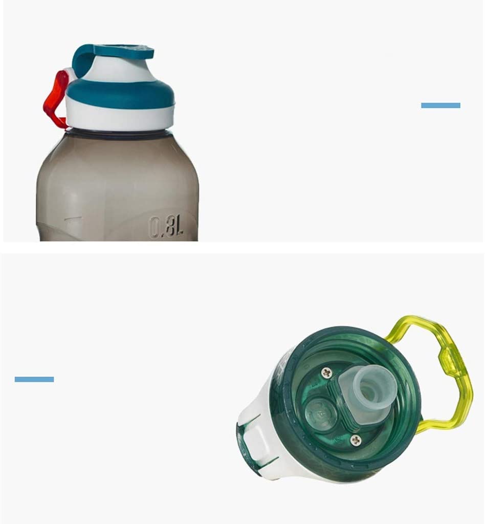 Wasserflasche Trinkflasche Sportflasche Wasserbecherwasserflasche mit Stroh, Sportwasserschale for Fitness, Fitnessstudio, Camping Wasserflaschen Trinkflaschen (Blue : F, Size : 800ml)