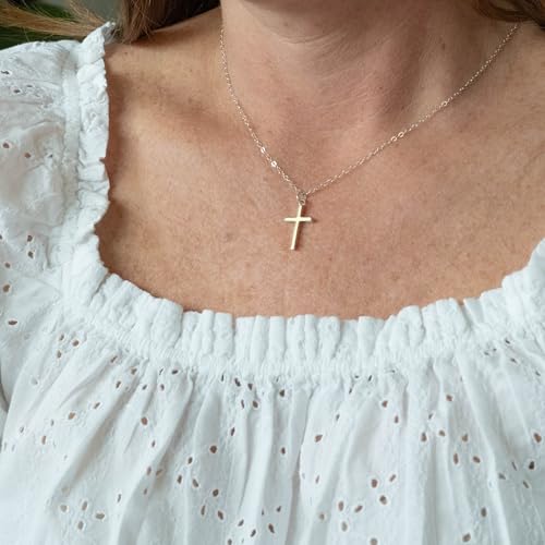 EFYTAL Confirmation Gifts for Teen, 925 Sterling Silver Cross Necklace for Women, Religious Gifts for Women3