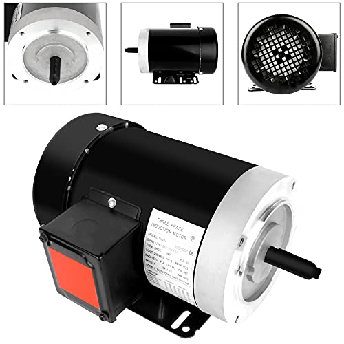 1Hp Electric Motor 1725 Rpm General Purpose Three Phase Motor 56C Frame 5/8“ Shaft Diameter Rolled Steel Shell 60Hz 230V/460V Tefc #TOP6