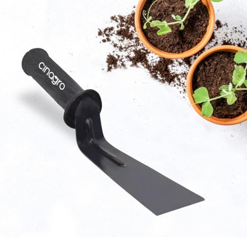 Image of Cinagro Gardening Khurpi 3-inch Metal Blade, Tools for Soil Tilling, Rust-Free Khurpi for Garden, Plant Tool for Digging in Garden, for Indoor Gardens and Small Planters (Black)