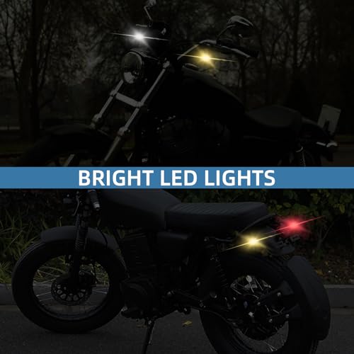 Image of Motorcycle Bullet Turn Signals LED Front Rear Lights 4 PCS, 40 LEDs Retro Switchback Turn Brake Light Blinkers Universal Fit Harley Chopper Bobber Sporsters Chopper Bobber Suzuki Honda-Chrome