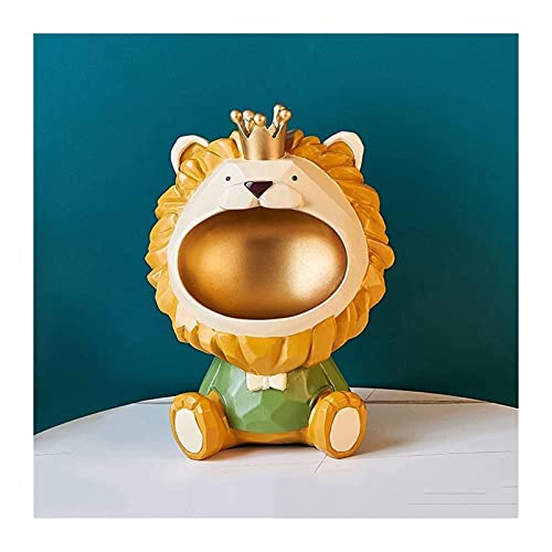 HANDIYA Sculpture Artisanale Sculpture en résine 3D Lion Statue Crafts Modèle Figurines Animal Accueil Accessoires Accessoires Chambre Desktop Pendulum Snack Storage Boîte de Rangement