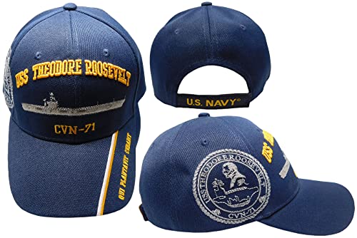 Gorra ajustable azul con bordado USS Theodore Roosevelt miniatura 1