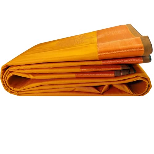 Kanchipuram Silk Saree Original Golden Design with Zari Intricate...