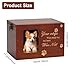 Pet Memorial Urns for Dog or Cat Ashes, Large Wooden Funeral Cremation Urns with Photo Frame, Keepsake Memory Box with Flannel Lining (Brown)