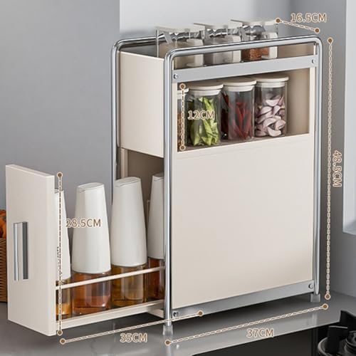 HUIYIN Spice Rack Organizer for Kitchen Pantry & Countertop - Adjustable Seasoning Shelf, Cabinet Storage Solution for Spices, Herbs, and Medicine Bottles