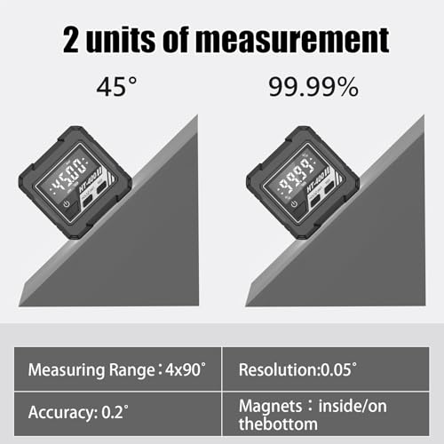Medidor Digital de Ángulo con Pantalla LED y Base Magnética miniatura 5