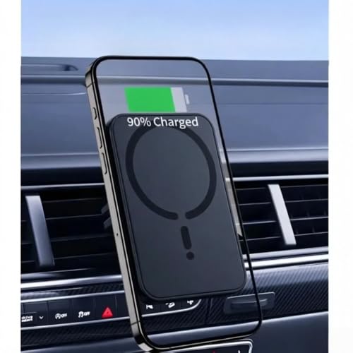 Carregador magnético sem fio de 30 W para carro com suporte para celular Magsafe iPhone 17 16 15 14 13 Pro Max Cell Fast Charging (preto sem cabo)