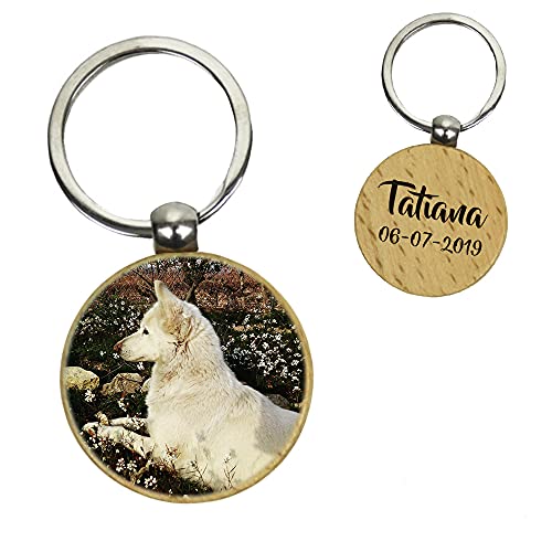 PROMO SHOP Llavero de Madera Redondo PERSONALIZADO (Imagen y Texto), Llaveros Madera para Regalar o como Detalle en Comuniones y Bautizos, Llaveros Originales y Exclusivos en Madera Real