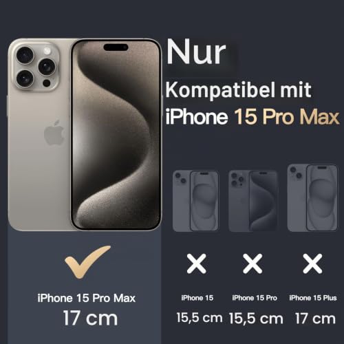 JETech Magnetische Hülle für iPhone 15 Pro Max, Durchsichtig – Ansicht 2