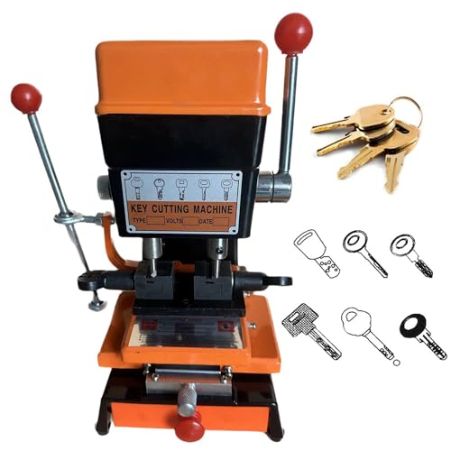 Vertical Key Cutting Machine, Professional Copy Duplicator Key Cutting Machine, with Multifunctional Clamp, Adjustment Handle, Can Copy Dimple-Shaped, Wavy, Cylindrical and Picture-Ball Key