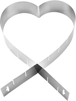 6-12 Inch Adjustable Cake Mold Ring for Baking, Love Heart Shaped Stainless Steel Cake Ring Mold, Multipurpose Steel Ring Cake Mold Baking Gift