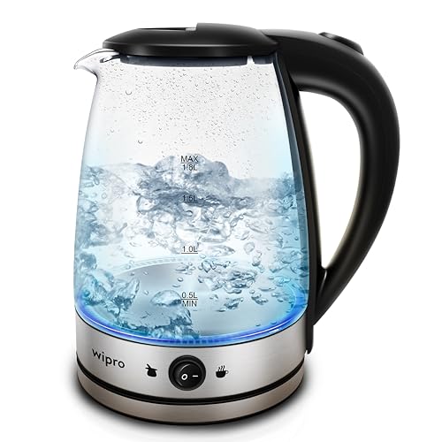 Wipro Elato 1.8 litre Glass LED electric Kettle with Keep warm Fu...