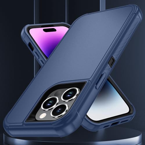 Image of SunStory Compatible with iPhone 14 Pro Max Case with HD Screen Protector, 3-Layer Heavy Duty Full-Body Cover,3 in 1 Hybrid Protective Case for iPhone 14 Pro Max 6.7 inch,Blue