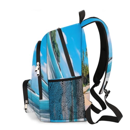Hawaiian Beach Tropical Palm Tree School Backpack for Boys Girls Women Men Lightweight Laptop Casual Daypack Rucksack Backpacks Book Bag4
