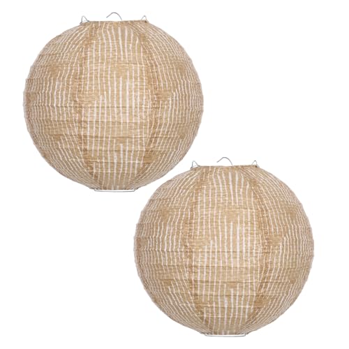 CIYODO Lot De 2 Lanternes Décoratives En Toile De Jute Suspendues, Globes Rustiques, Pour Mariage, Fête Et Décoration Intérieure Ou Extérieure, Style Campagnard, Ambiance Chaleureuse