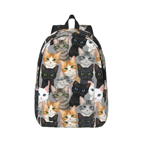 Sac à dos motif chats femmes grand sac de voyage tendance de 45 cm