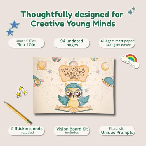 Image of Whimsical Wonders Mindfulness Journal for Kids, 94 Pages