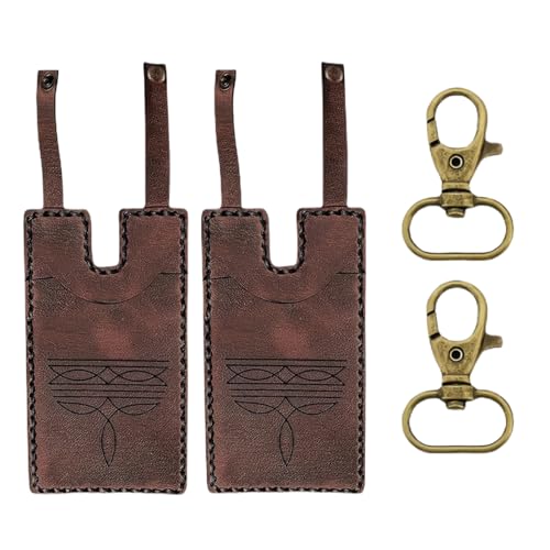 Boot Wallet for Women – 2 Pack Hidden Leg Pouches with Metal Clips, Concealed Leather Ankle Wallet for Travel, Festival, Hiking, Cash and Card Holder (Dark Brown)